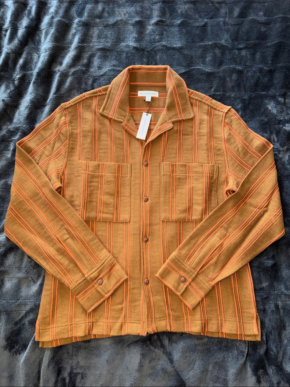 BR STRIPED KNIT RESORT SHIRT - S